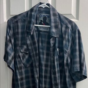 DIXXON Men's Dark Plaid Button Down Shirt